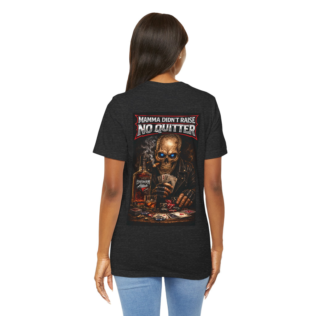 No Quitter Skull Poker T‑Shirt