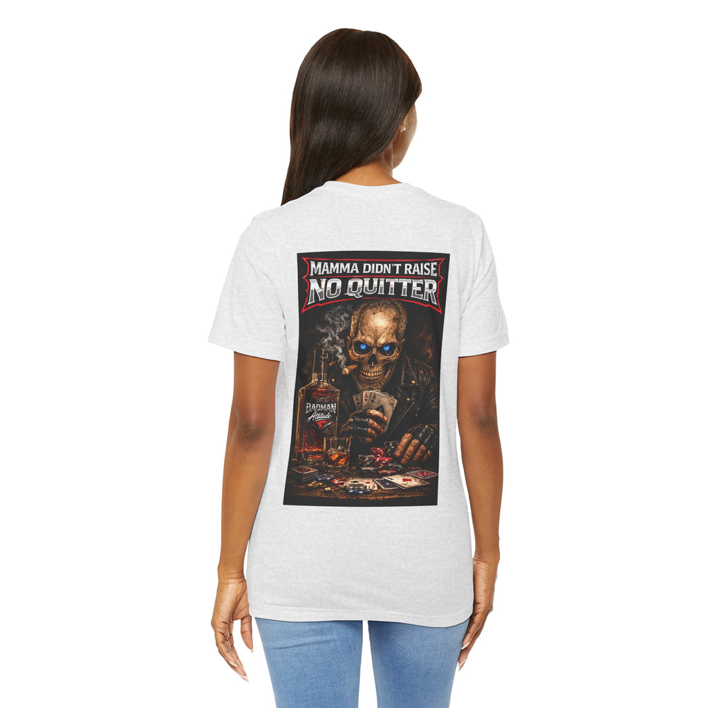 No Quitter Skull Poker T‑Shirt
