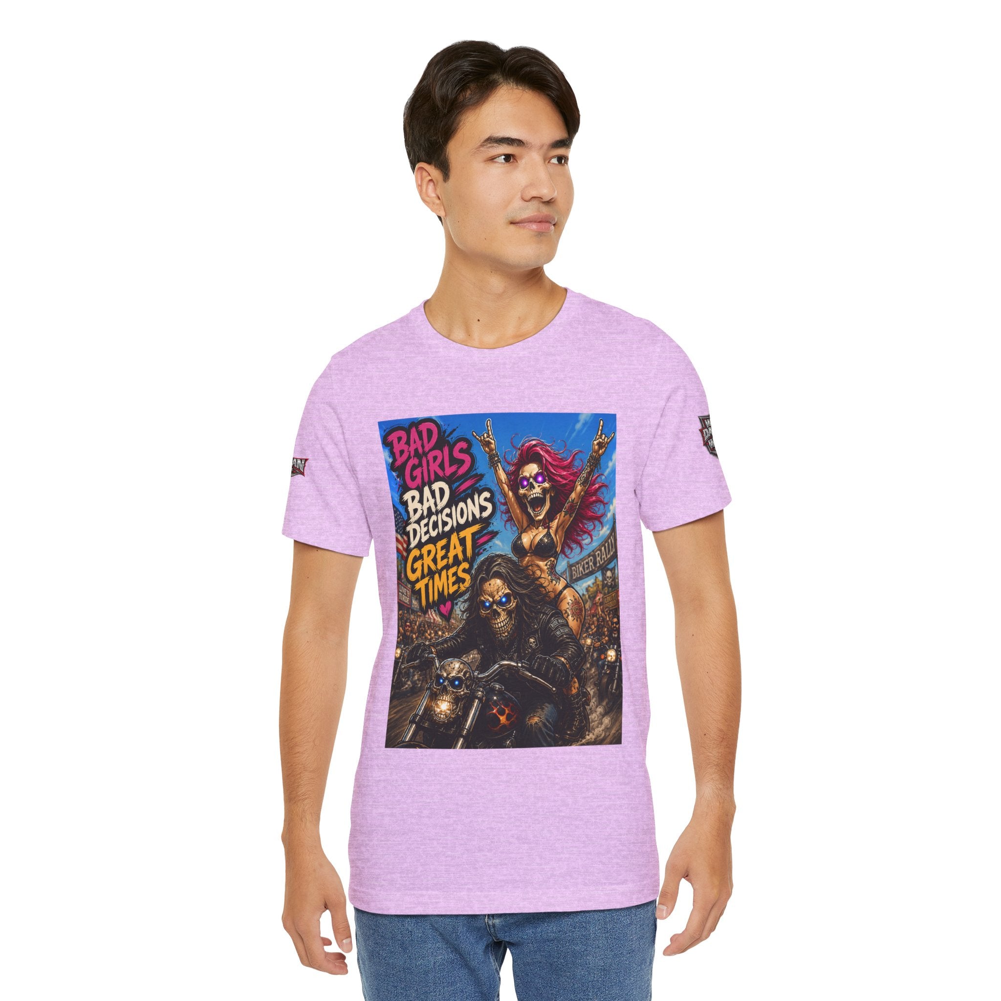 Bad Girls Bad Decisions Great Times Tee - Biker Rock Graphic T-Shirt