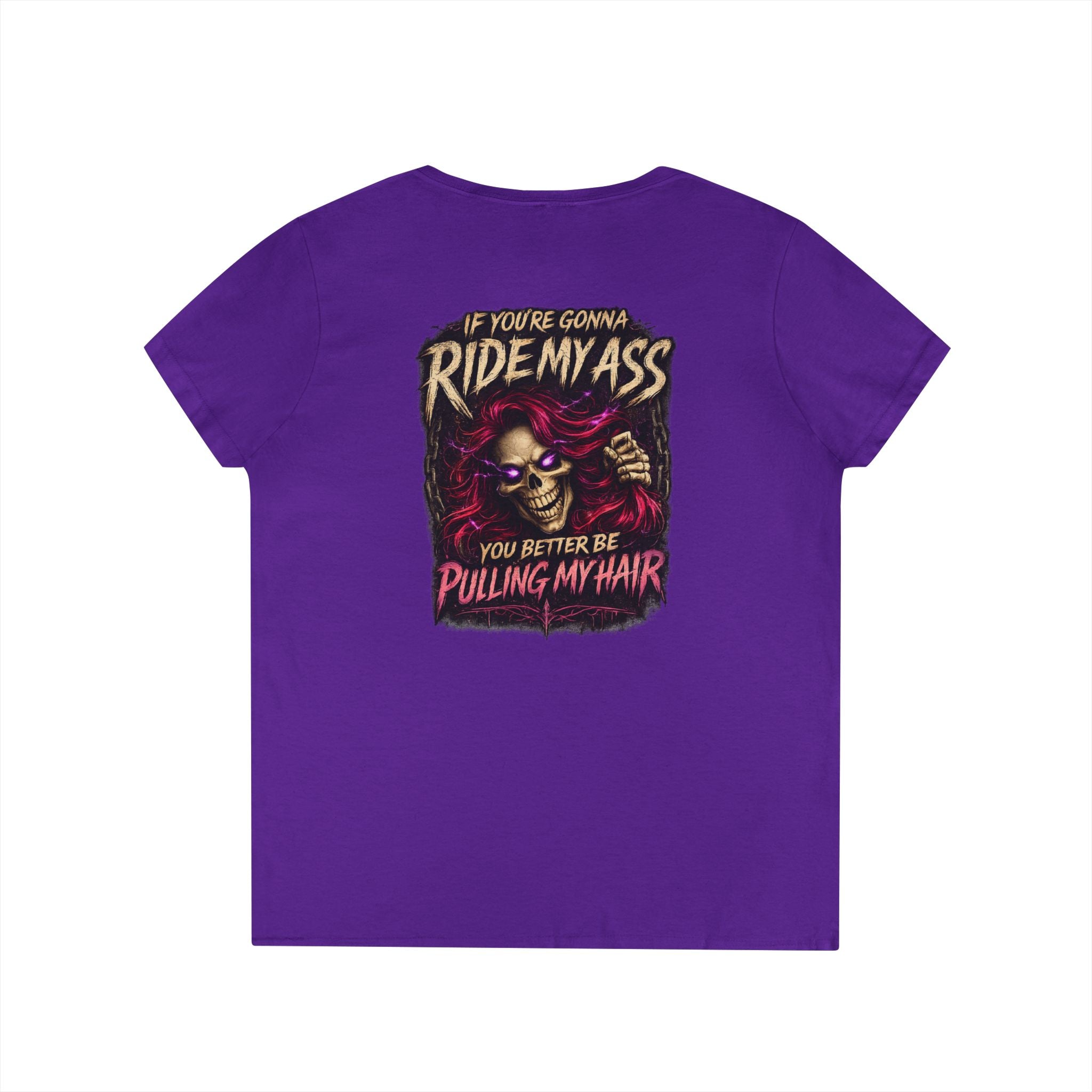 "If You’re Gonna Ride My Ass" Biker Graphic Tee — V-Neck T-Shirt