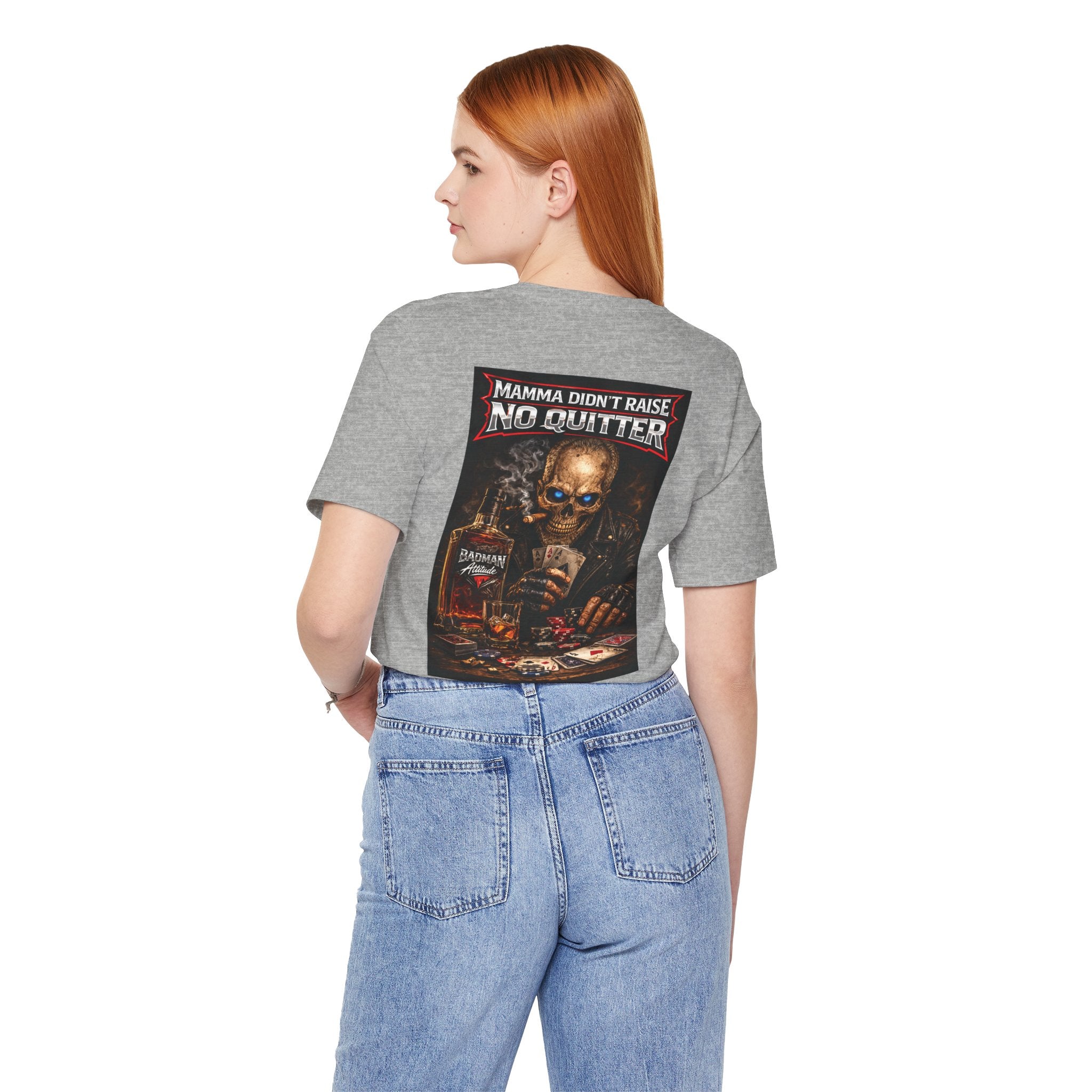 No Quitter Skull Poker T‑Shirt