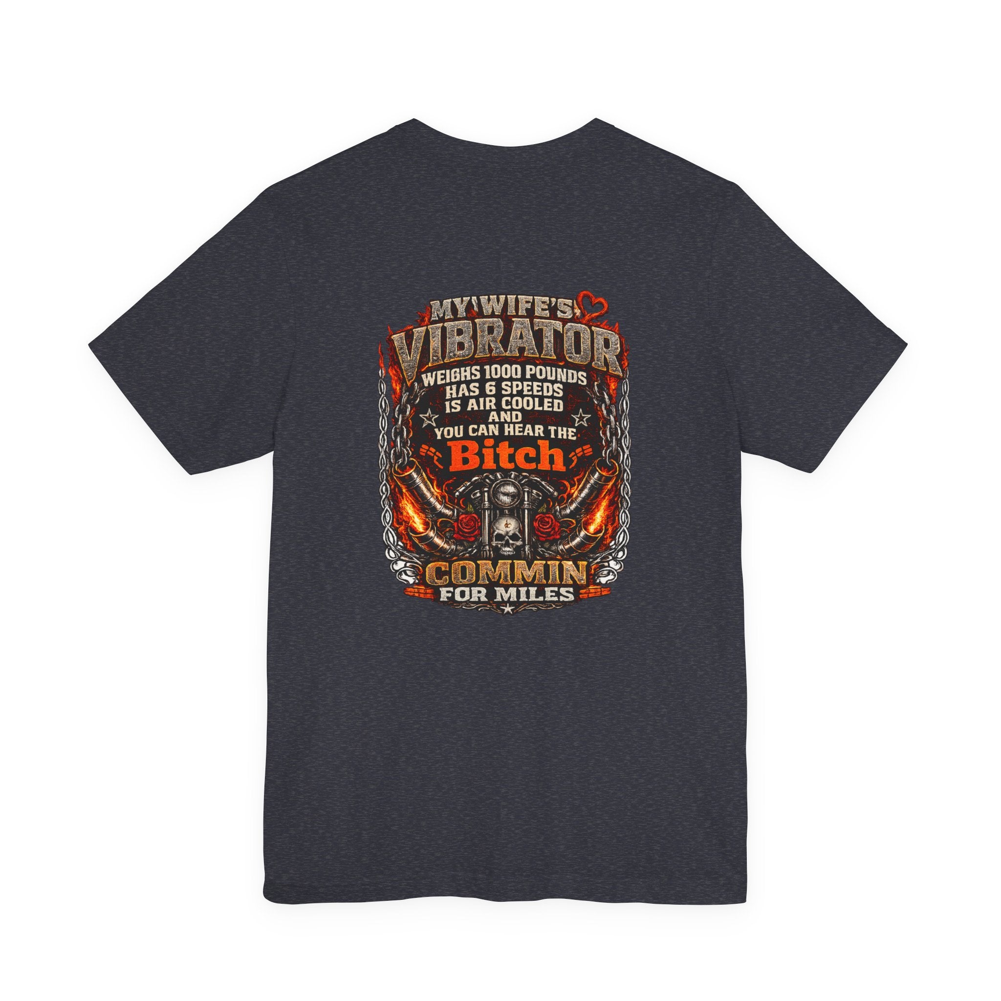 "My Wife's Vibrator" Funny Motorcycle Rider Graphic Tee