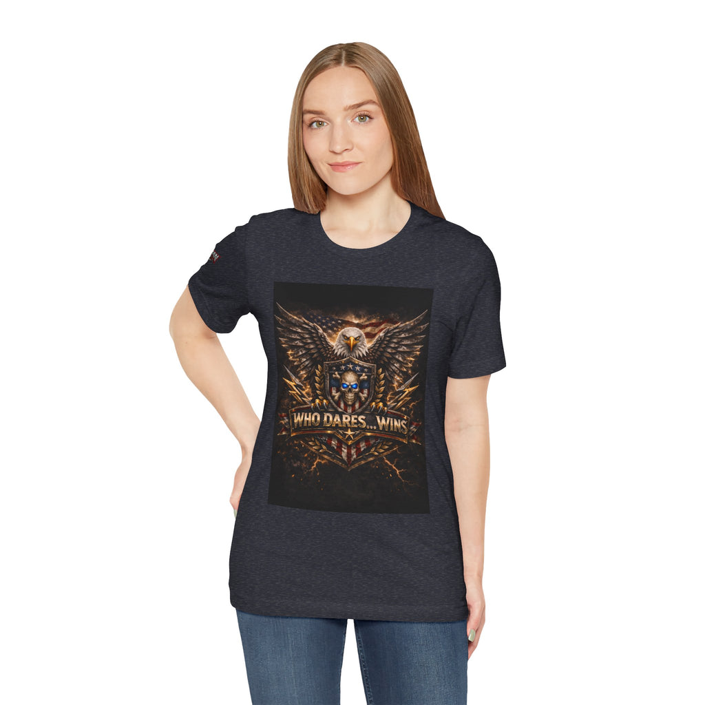 Who Dares Wins Patriotic Eagle Graphic Tee
