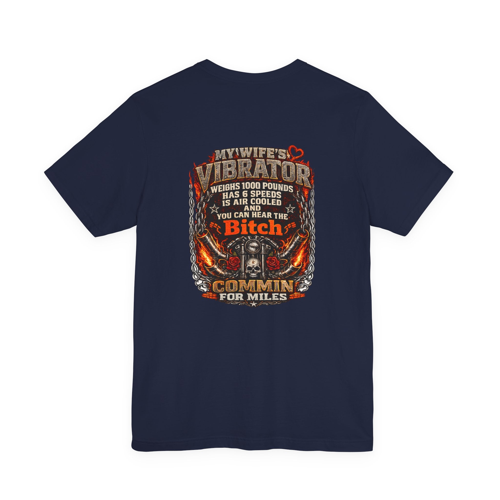 "My Wife's Vibrator" Funny Motorcycle Rider Graphic Tee
