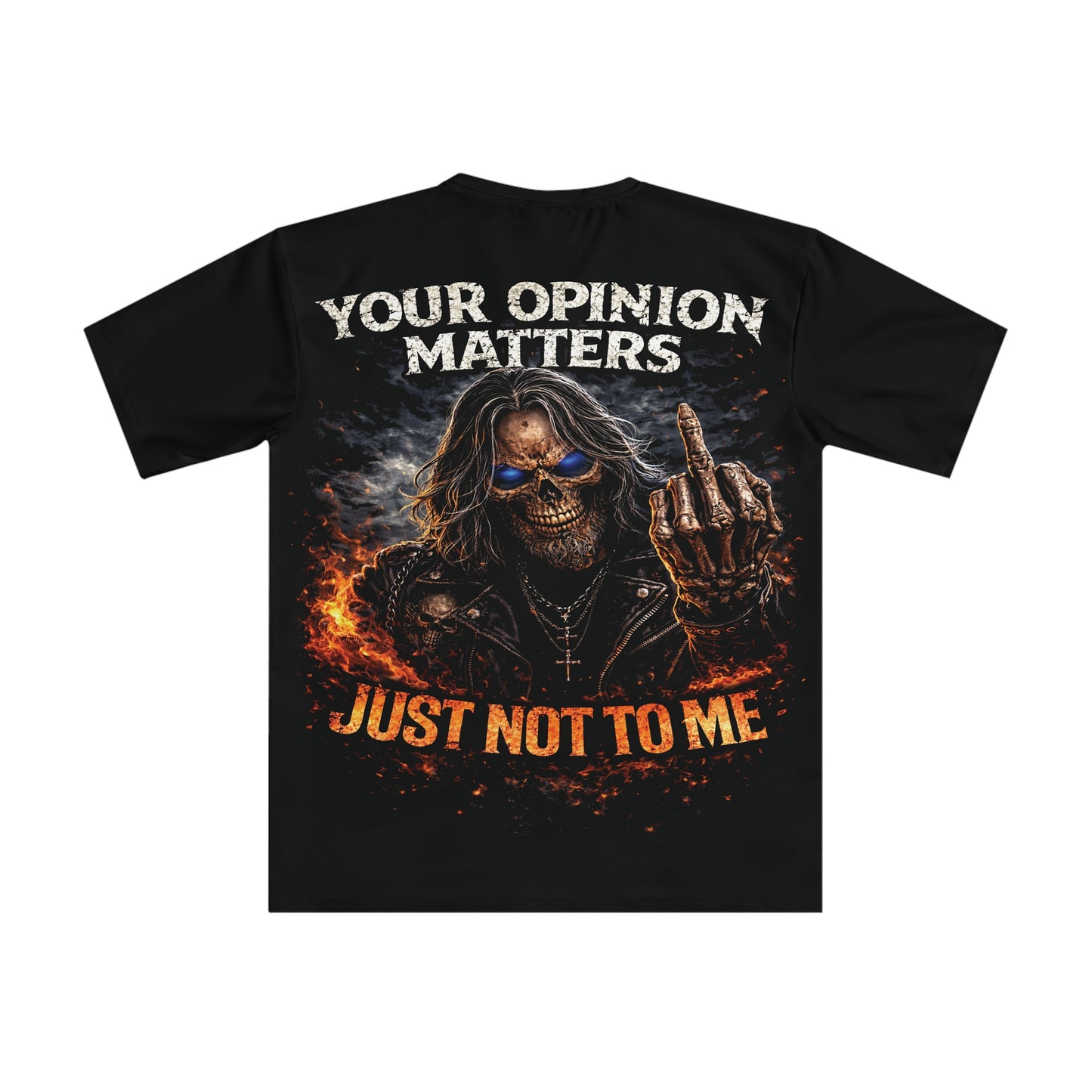 'Your Opinion Matters, Just Not To Me' Skull Biker Graphic Tee