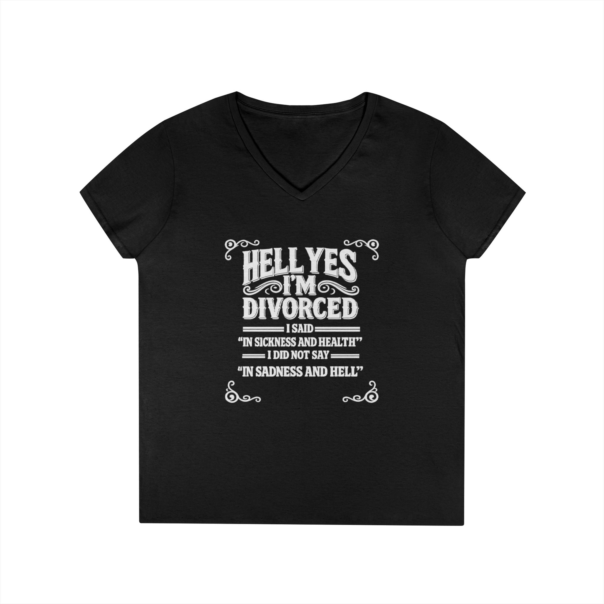 “Hell Yes I’m Divorced” Funny Separation Shirt – Divorced V-Neck Tee