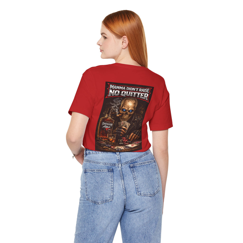 No Quitter Skull Poker T‑Shirt