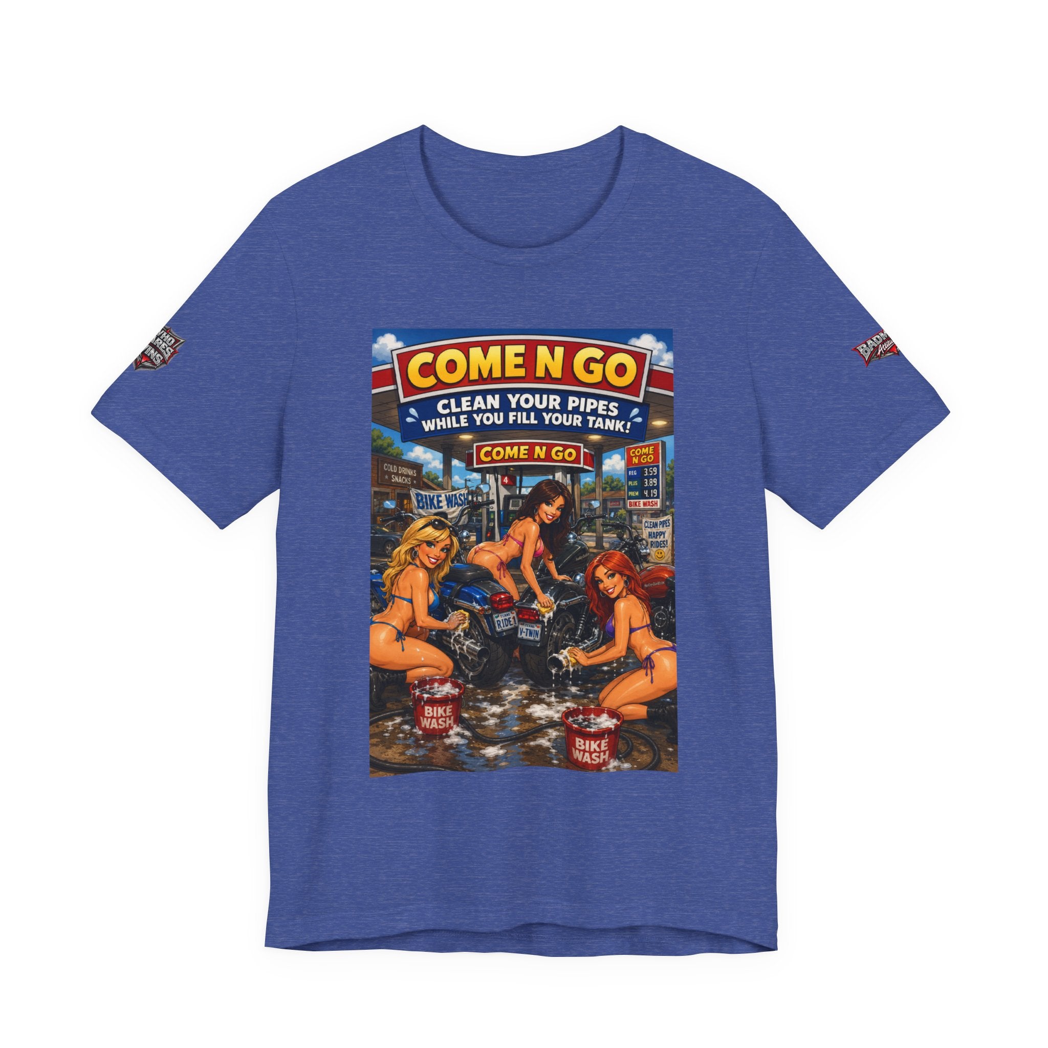 “Come N Go” Retro Mechanic Artwork — Vintage Pinup Garage Tee