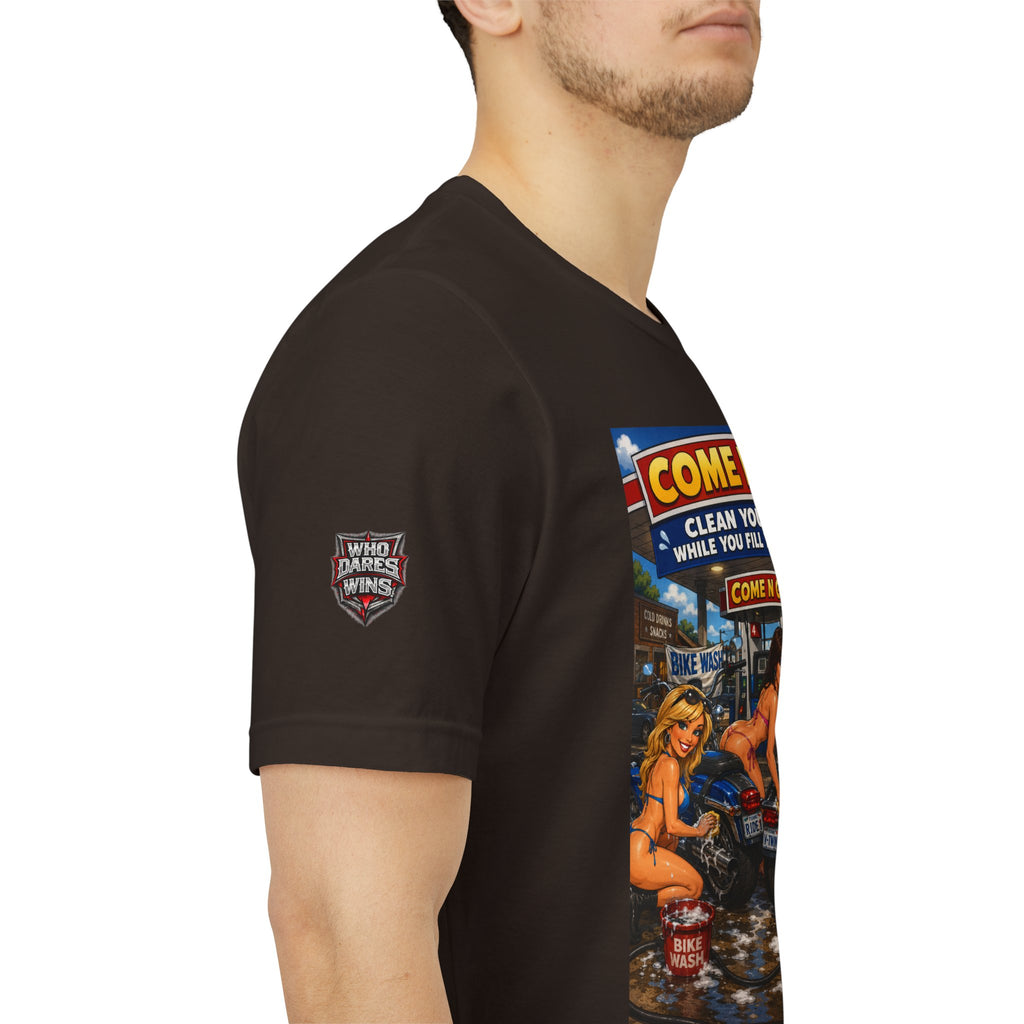 “Come N Go” Retro Mechanic Artwork — Vintage Pinup Garage Tee