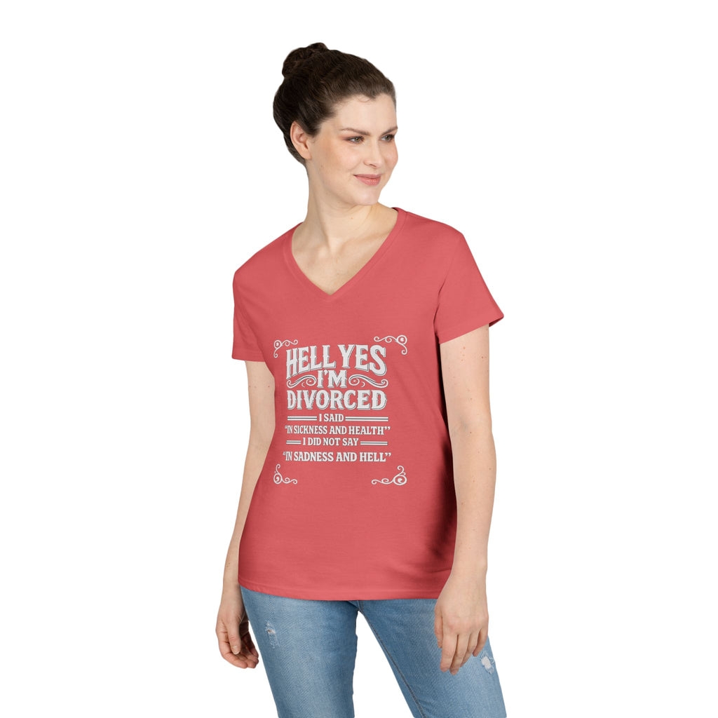 “Hell Yes I’m Divorced” Funny Separation Shirt – Divorced V-Neck Tee