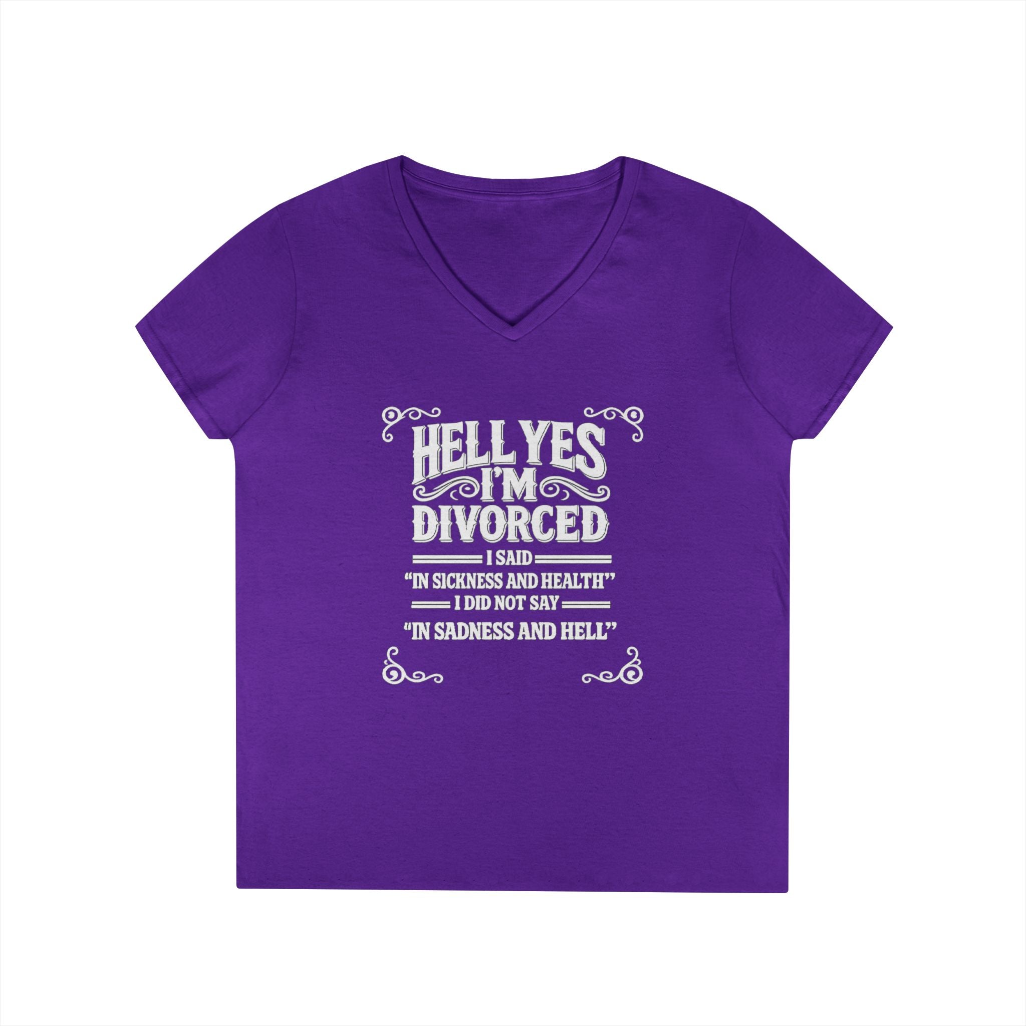 “Hell Yes I’m Divorced” Funny Separation Shirt – Divorced V-Neck Tee