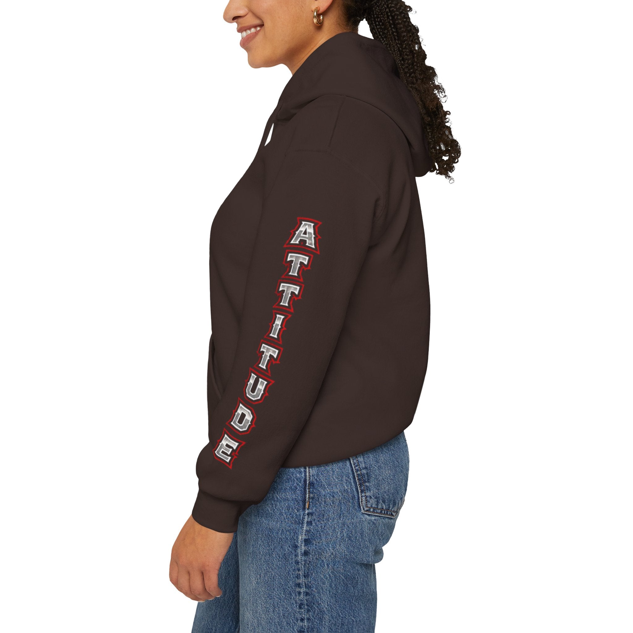 Badman Attitude Hoodie — Graphic Sleeve Logo Hooded Sweatshirt