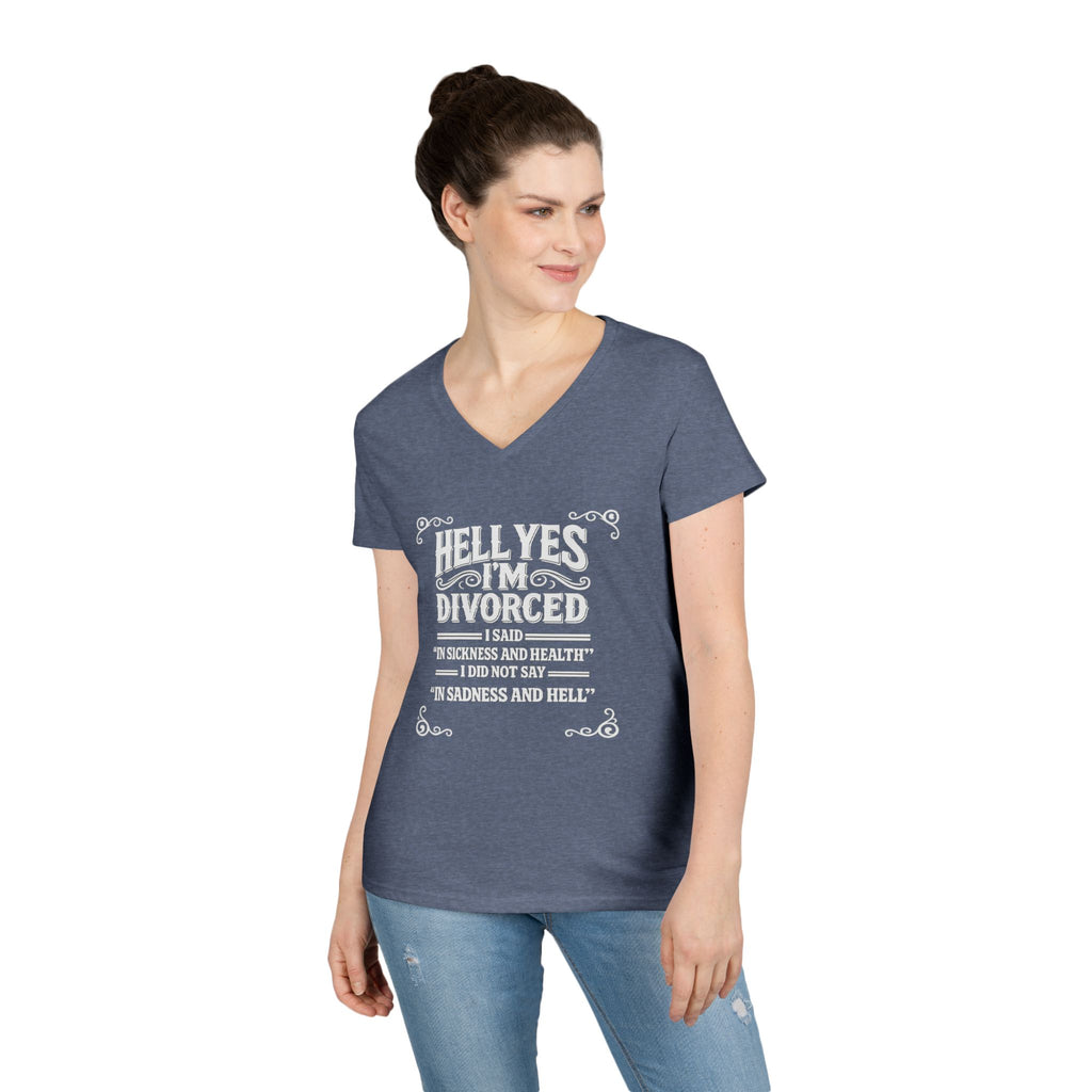“Hell Yes I’m Divorced” Funny Separation Shirt – Divorced V-Neck Tee