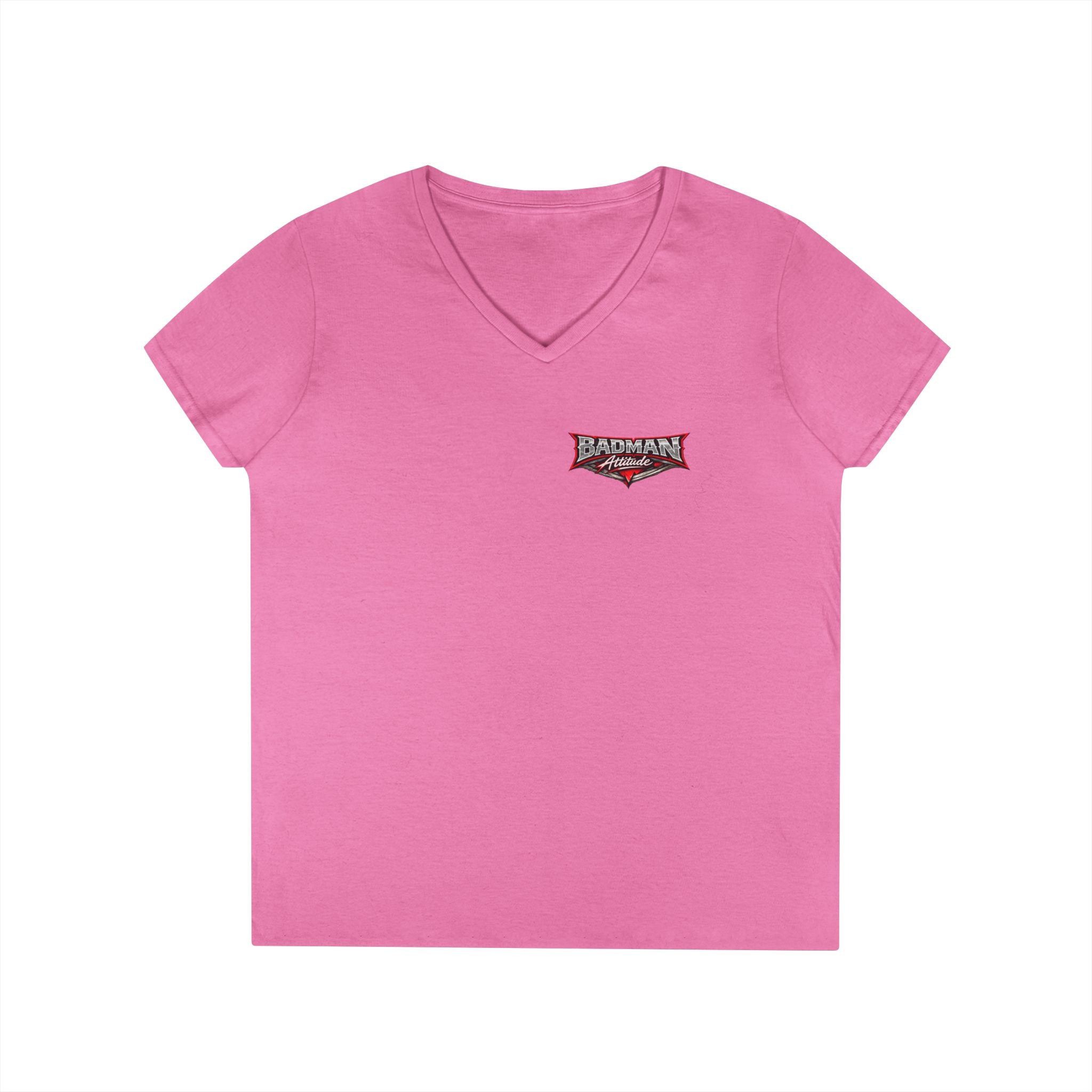 Ladies' V-Neck T-Shirt — 'Bullshit & Bitch in Me' Skull Graphic Tee