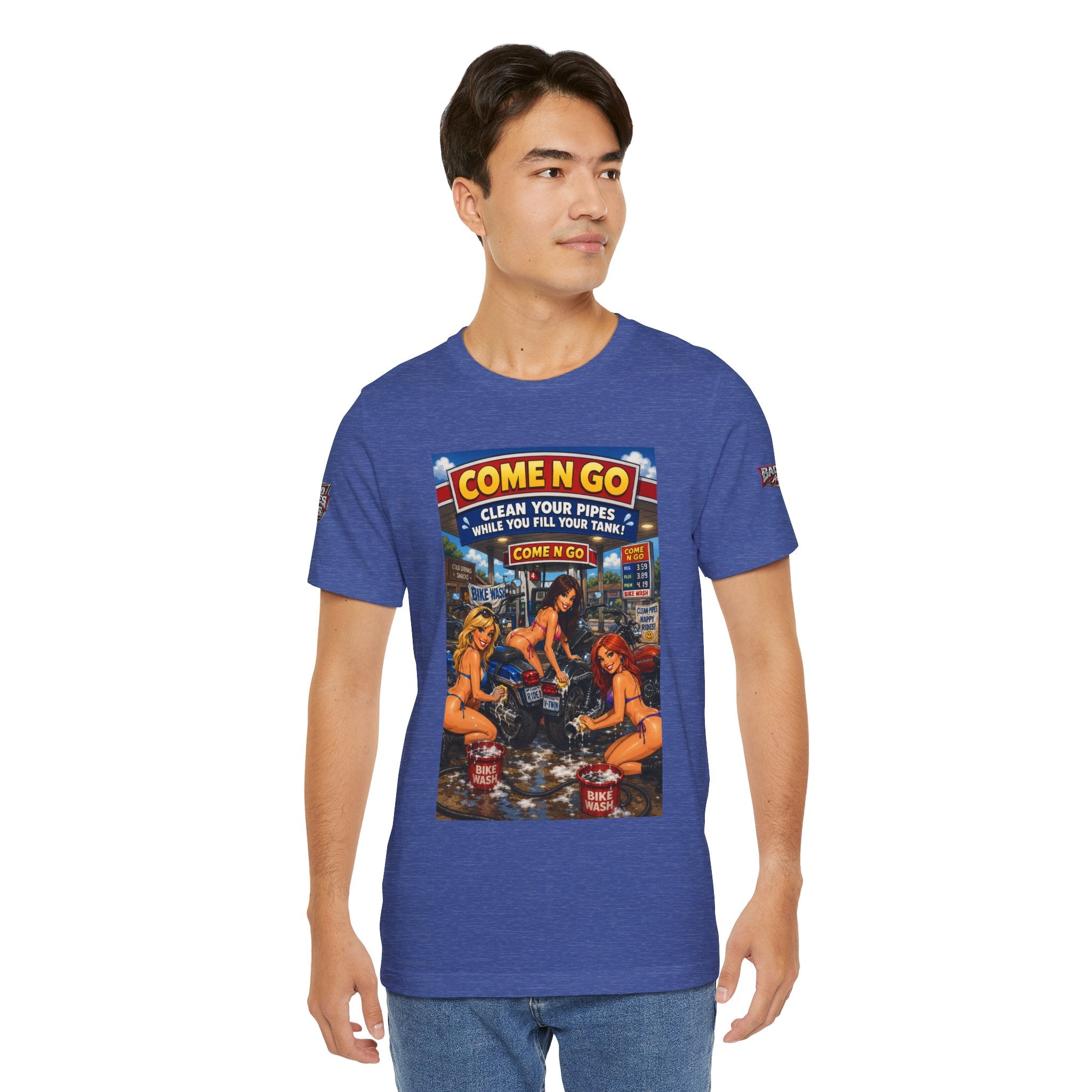 “Come N Go” Retro Mechanic Artwork — Vintage Pinup Garage Tee