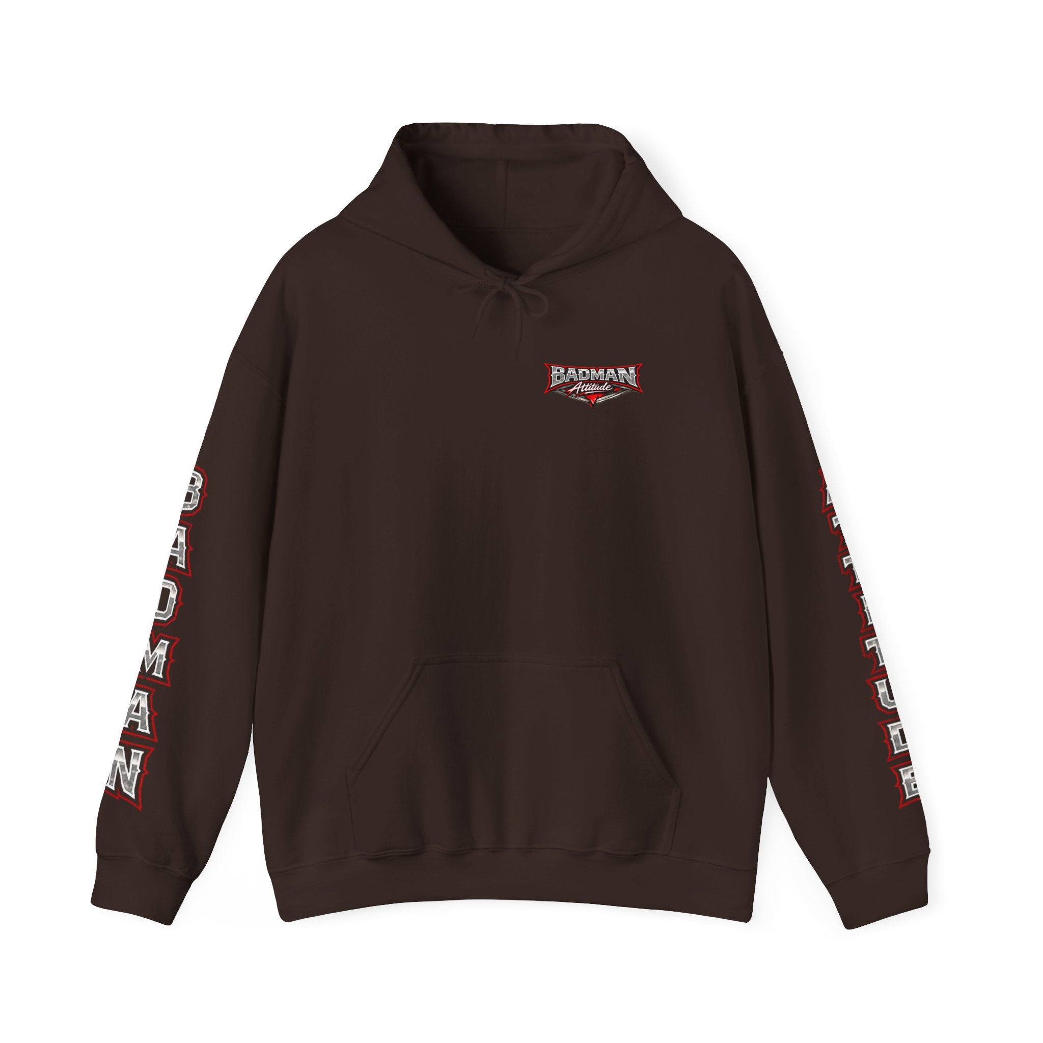 Badman Attitude Hoodie — Graphic Sleeve Logo Hooded Sweatshirt