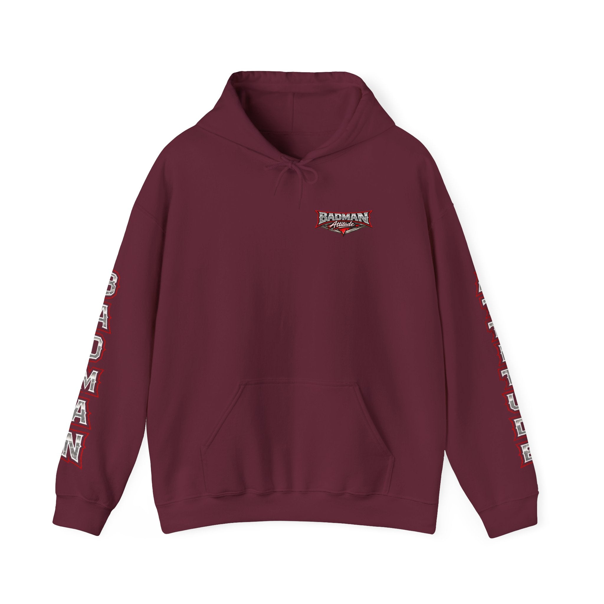 Badman Attitude Hoodie — Graphic Sleeve Logo Hooded Sweatshirt