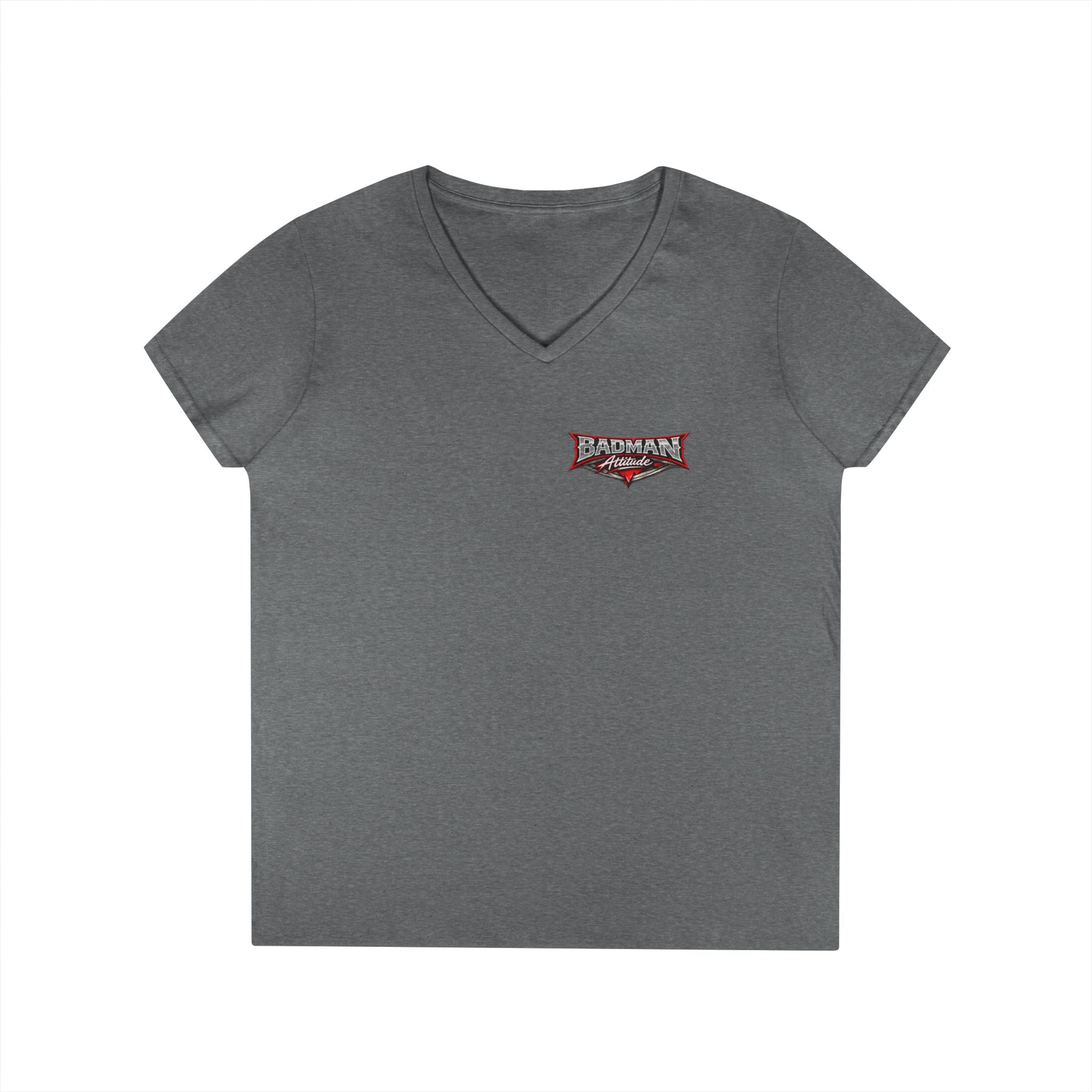 Ladies' V-Neck T-Shirt — 'Bullshit & Bitch in Me' Skull Graphic Tee