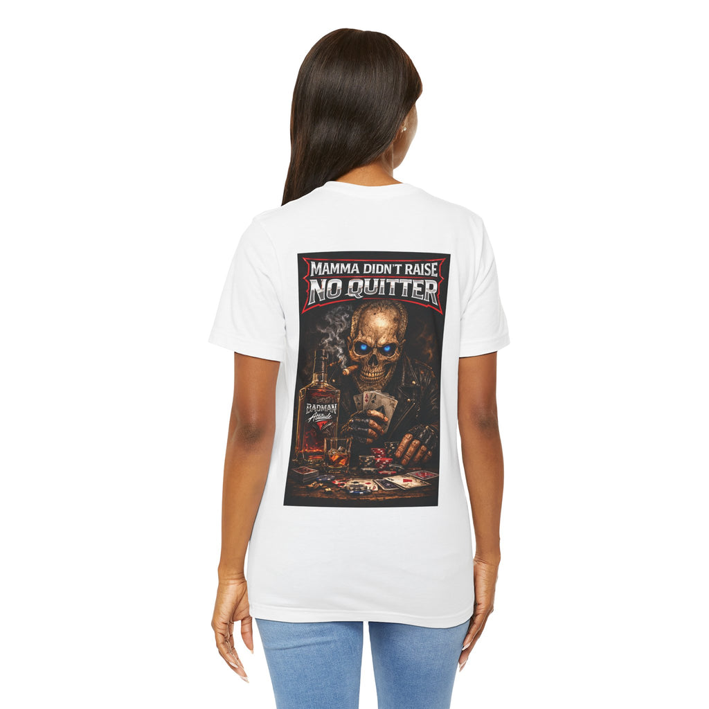No Quitter Skull Poker T‑Shirt