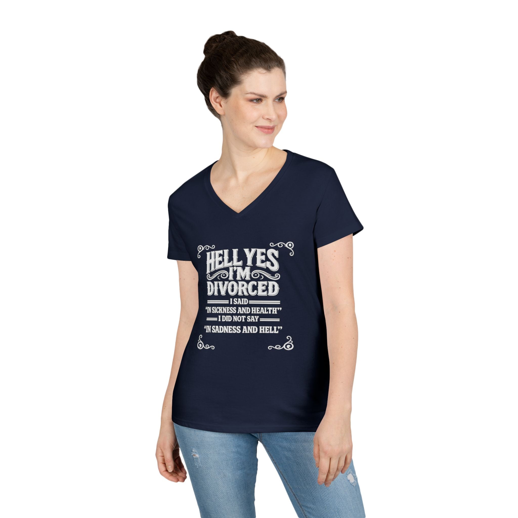 “Hell Yes I’m Divorced” Funny Separation Shirt – Divorced V-Neck Tee