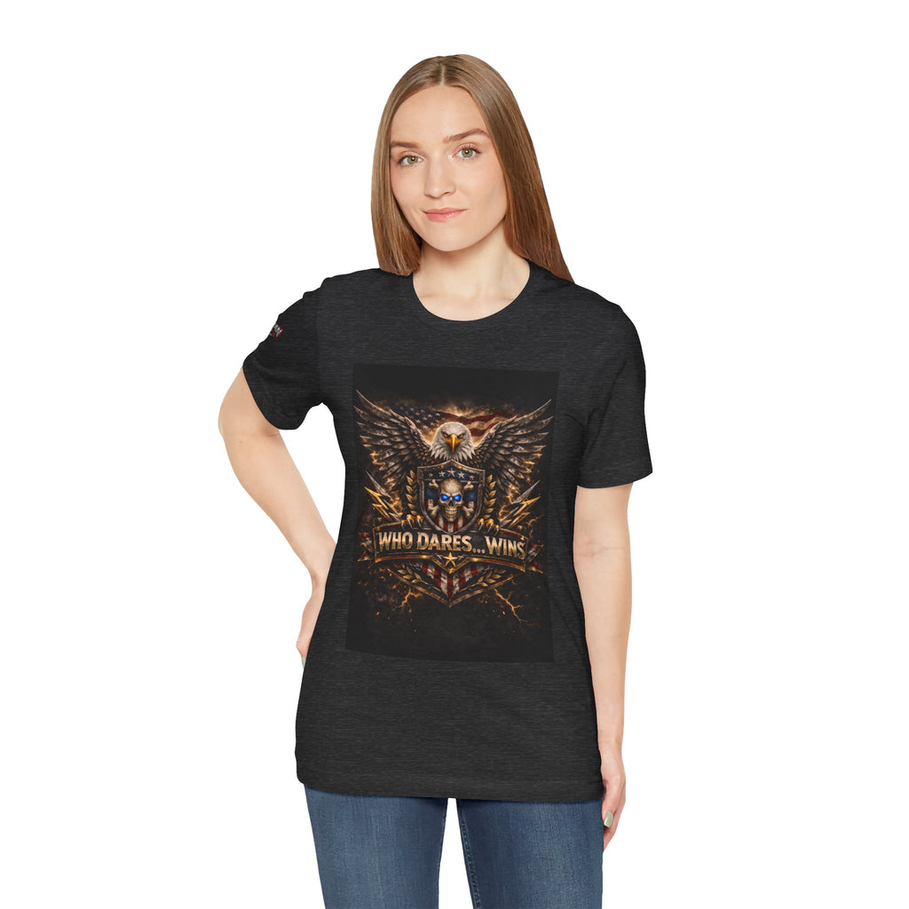 Who Dares Wins Patriotic Eagle Graphic Tee