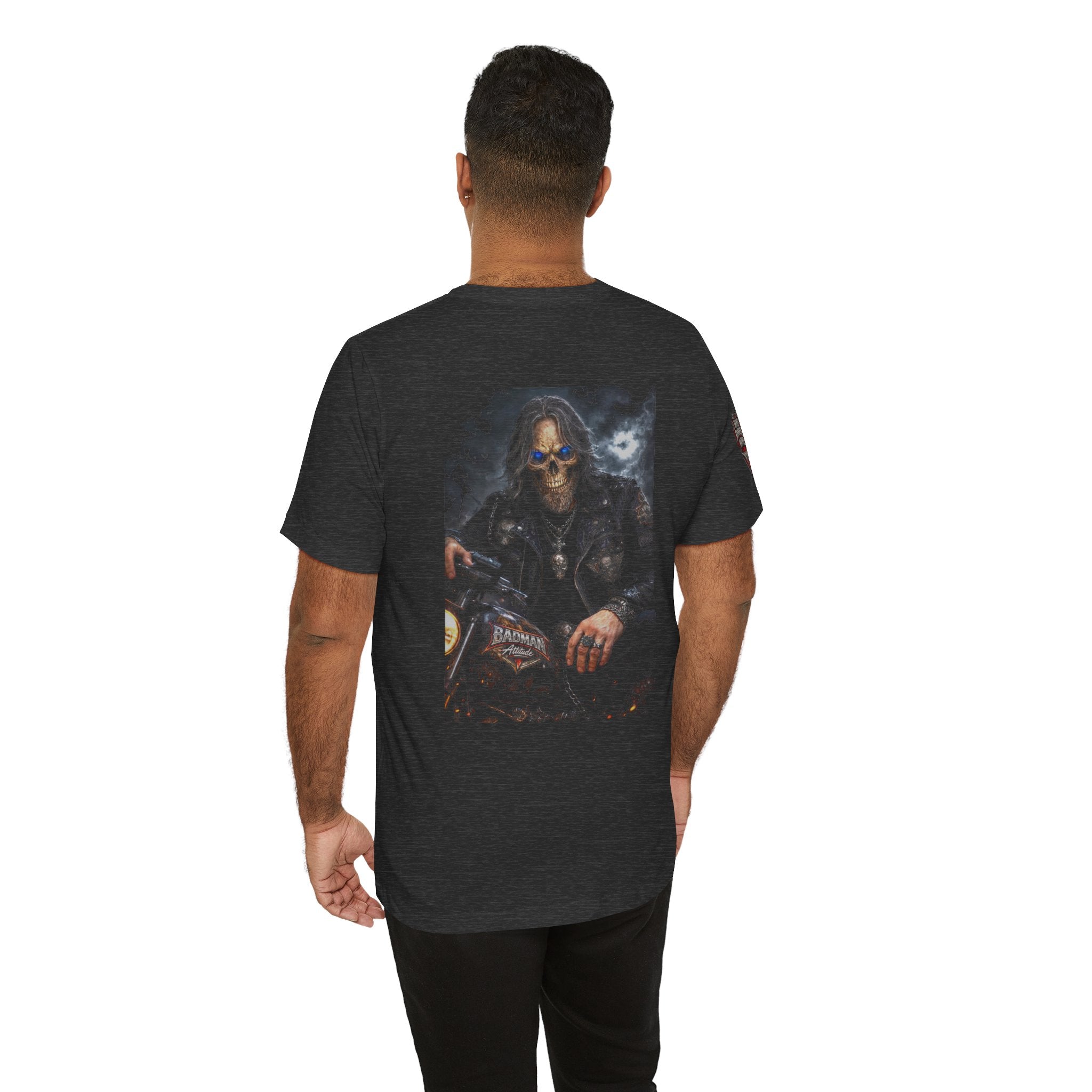 Badman Biker Skull T‑Shirt — Gothic Motorcycle Club Tee
