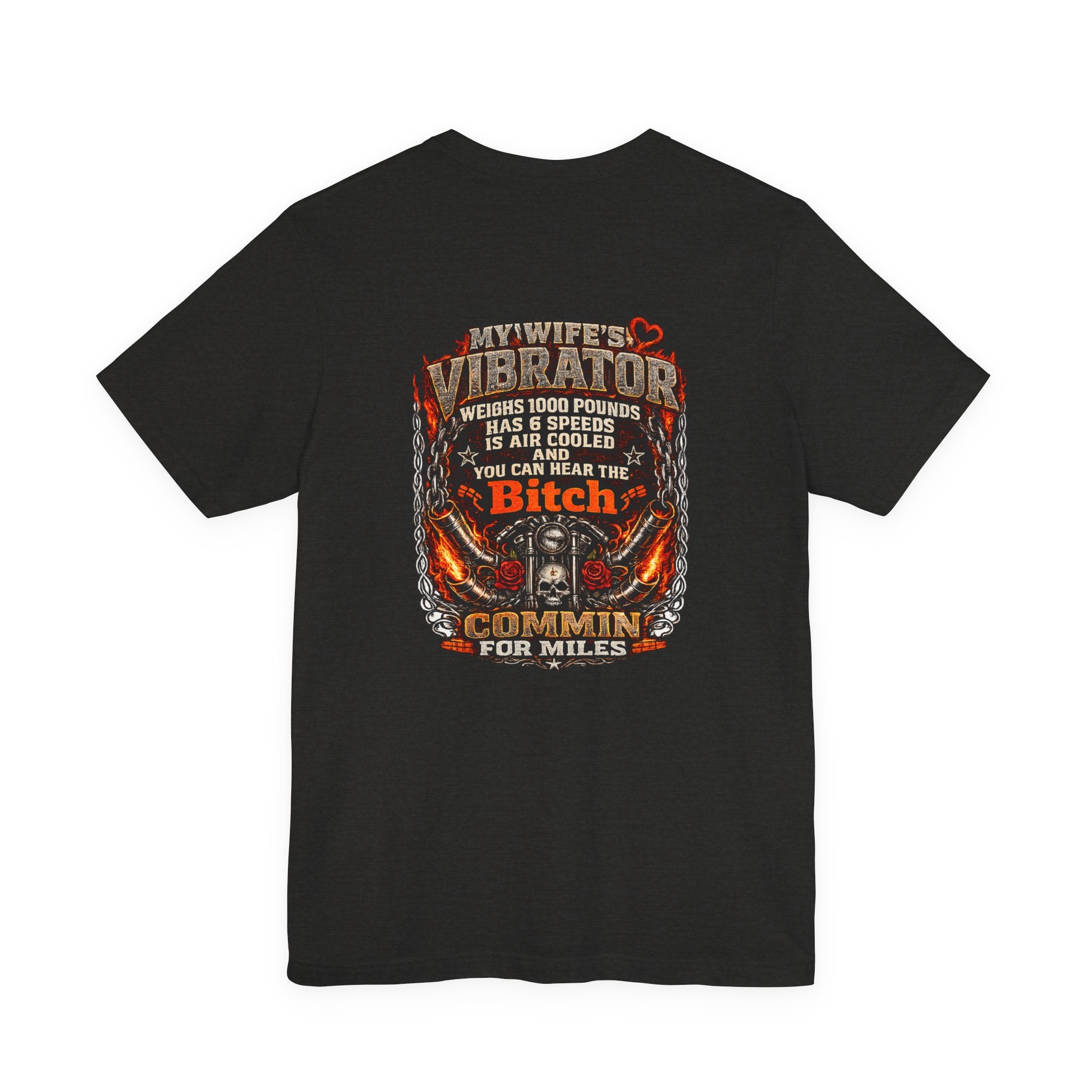 "My Wife's Vibrator" Funny Motorcycle Rider Graphic Tee