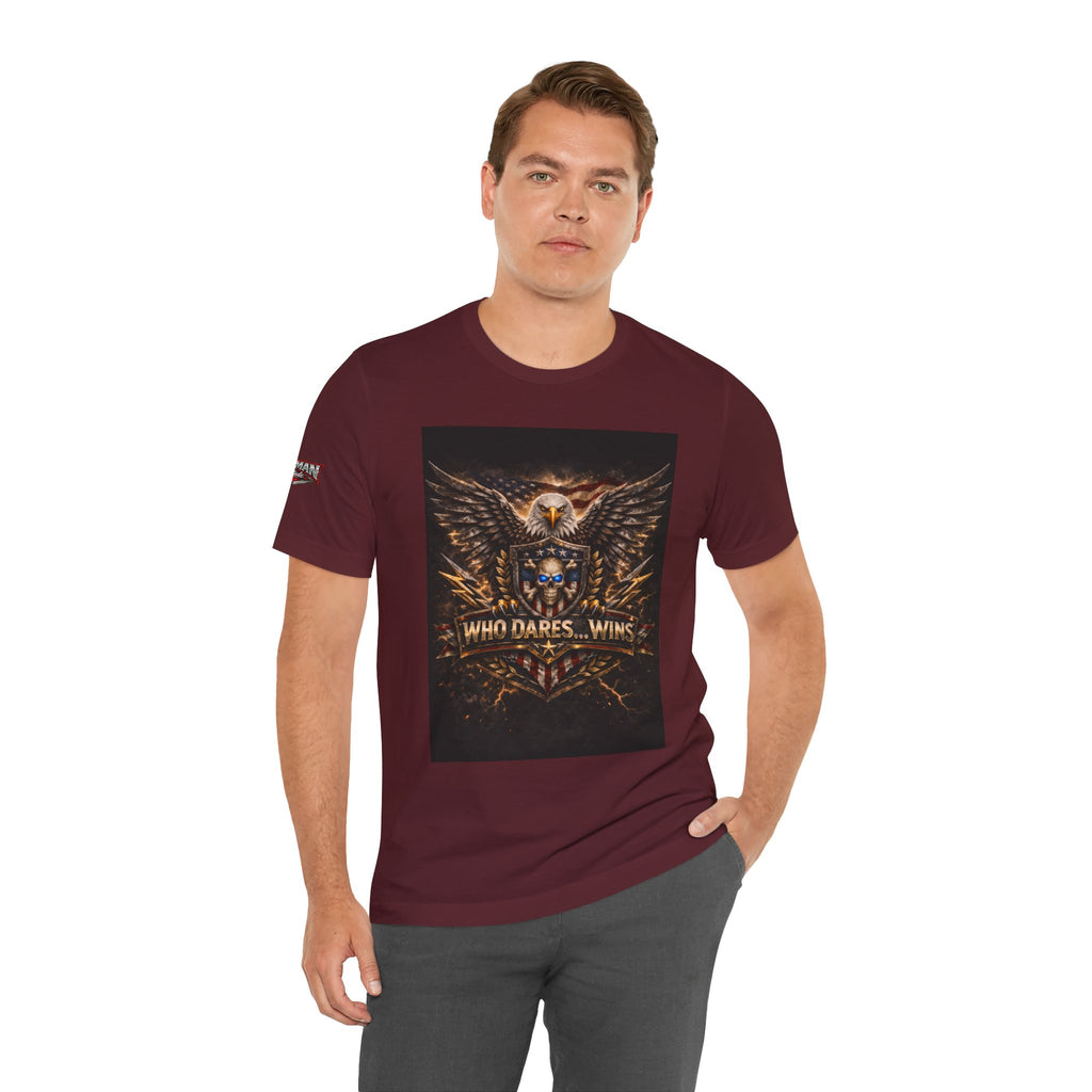 Who Dares Wins Patriotic Eagle Graphic Tee
