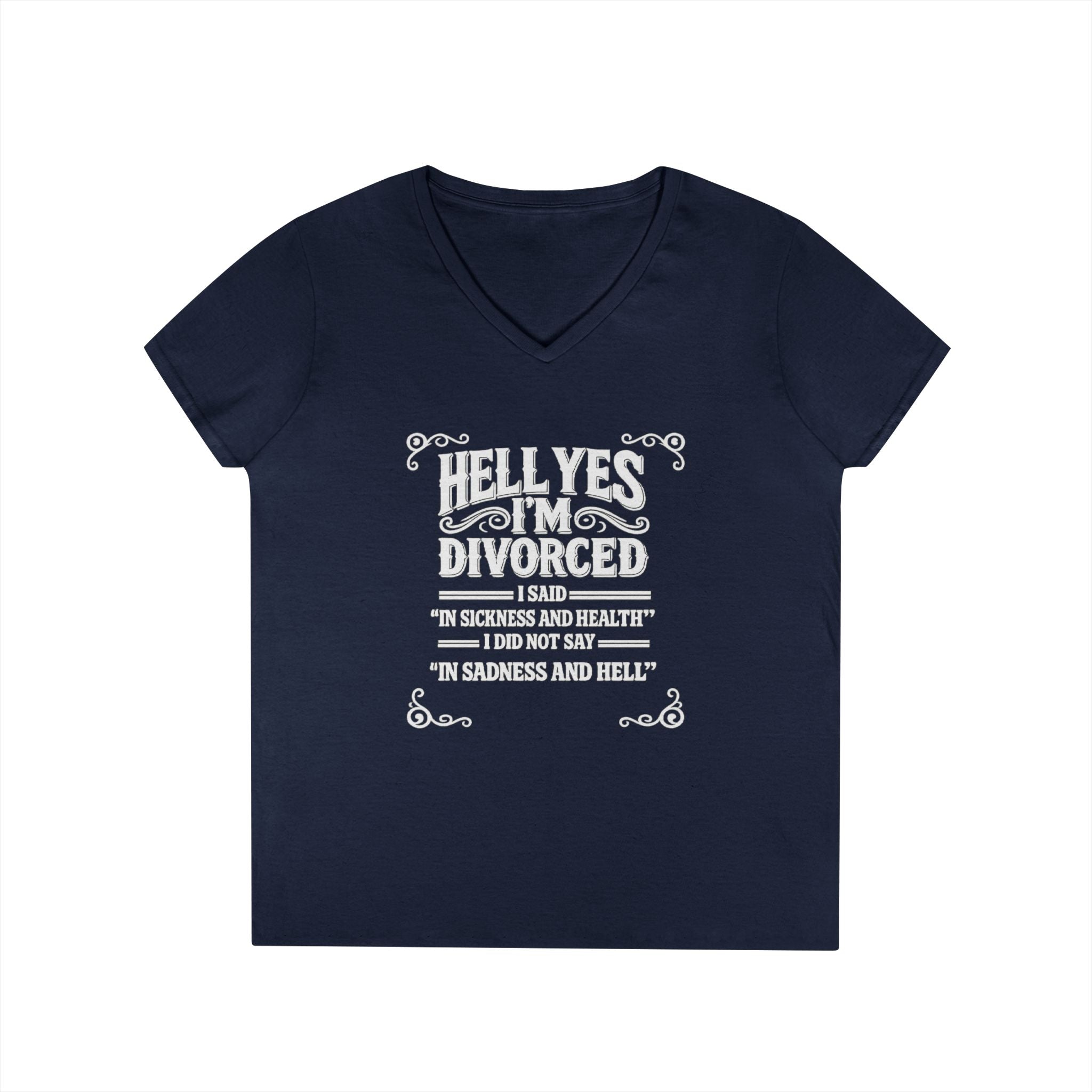 “Hell Yes I’m Divorced” Funny Separation Shirt – Divorced V-Neck Tee